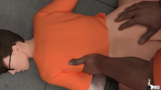 Curvy Golf blows off the boss while nerdy skank takes hard BBC in prison