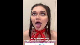 Babe Shows Her Ahegao Face And Drooling