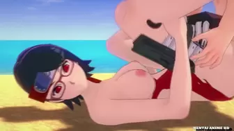 Sarada Hard Mounts on the beach after the mission