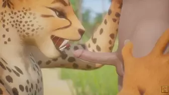 Leopard Furry Bitch Rides thin Stud