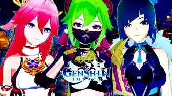 GENSHIN IMPACT ANIME 3D MIX OF (KUKI SHINOBU, YELAN, YAE MIKO)