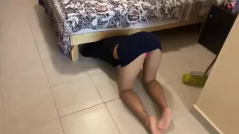 SEXY Hispanic Step sis Gets stuck under the bed and regrets it ?