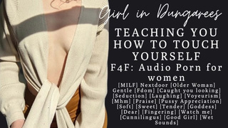 F4F | ASMR Audio Porn for women | MILF Nextdoor Teaches you how to masturbation | Cunnilingus