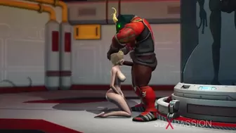 Alien Monster Rides Hard a Fresh Blonde in the Sci-fi Lab
