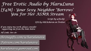 [F4M] [Script Fill] Your Sweet Neighbor “Borrows” You for Her ASMR Stream [ASMR] [gentle Fdom]