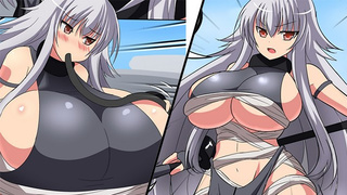 Shino and mad cow scientist - Giantess boobies growth