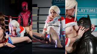 PLAYTIME Cosplay Harley Quinn Gets Poked Doggystyle (Orgy)