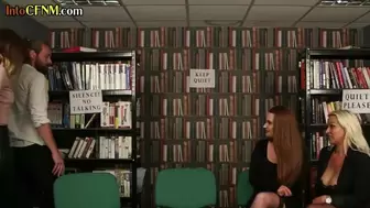 British CFNM Dommes Swallowing and Jerking sub in Group