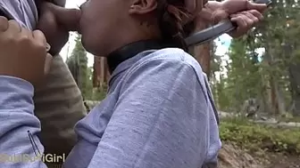 Wilderness Wednesday PUBLIC ORAL SEX and Cream Pie on a busy hiking trail sukisukigirl