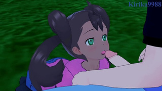 Shauna (Sana) and I have intense sex in the park at night. - Pokémon Asian Cartoon
