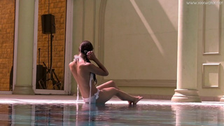 Russian tiny pornstar Irina Russaka swimming nude