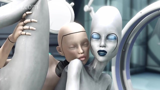 Alien. Futanari Android bangs captured alien whore in all holes! 3dx Futa Animated Sex tape